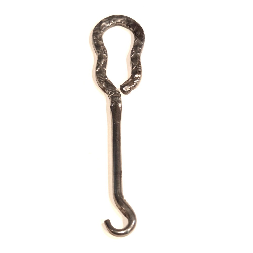 Vintage Shoe Button Hook Silver Metal -Steel - 3.5 Inches Long